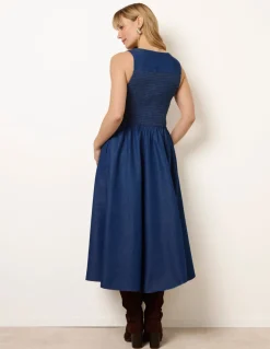 Zip Front Denim Dress