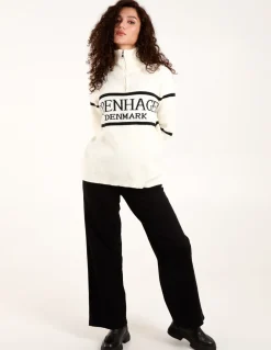 Zip Neck Logo Jumper